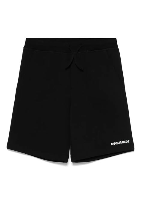 Black Fleece Shorts With Logo DSQUARED2 KIDS | DQ2738-D0094DQ900